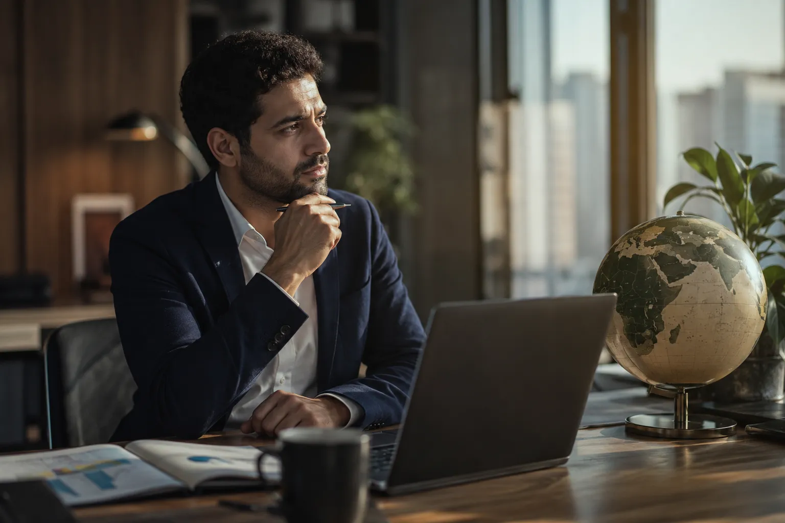 SEO strategist analyzing the differences between Arabic SEO and traditional international SEO using regional search data and multilingual optimization strategies.