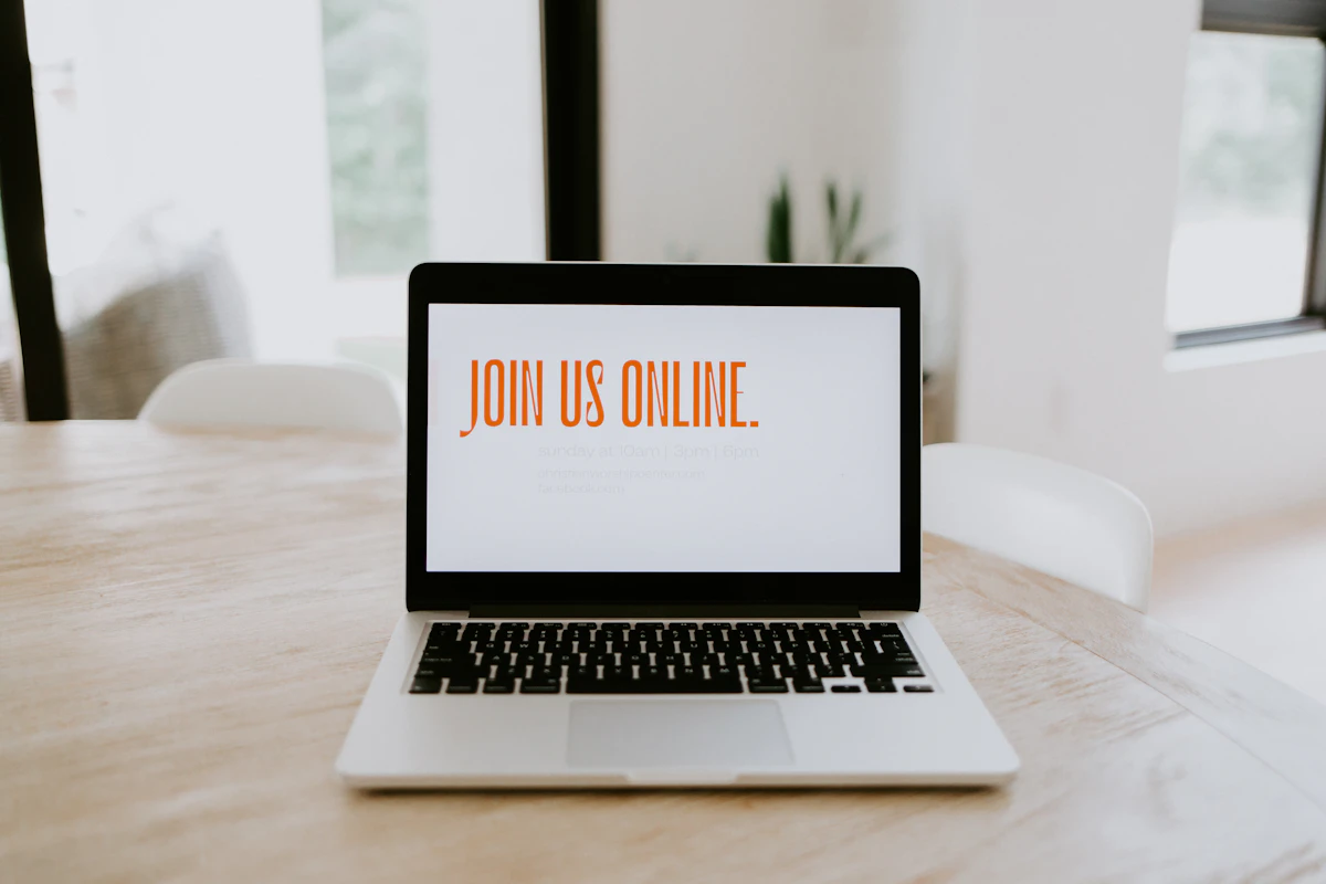 Laptop and workspace representing a SaaS product trial and digital signup experience
