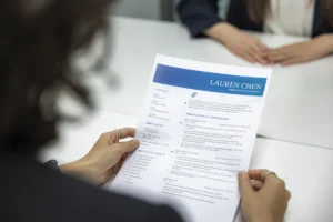 Resume documents prepared for a recruitment and job application process