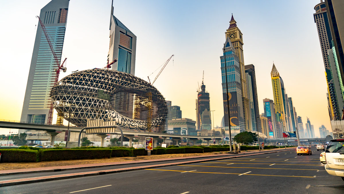Modern Gulf city skyline representing localized SEO strategy across MENA