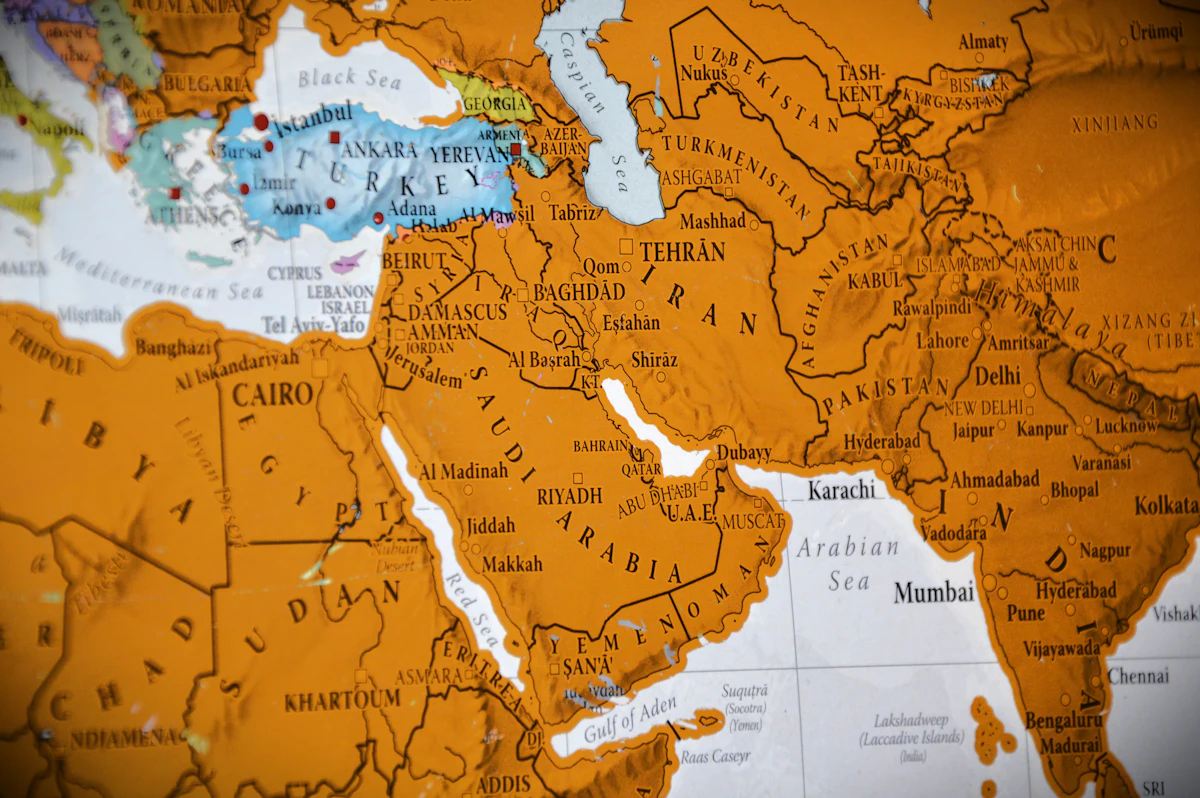 Map of the Arabian Peninsula for market selection planning